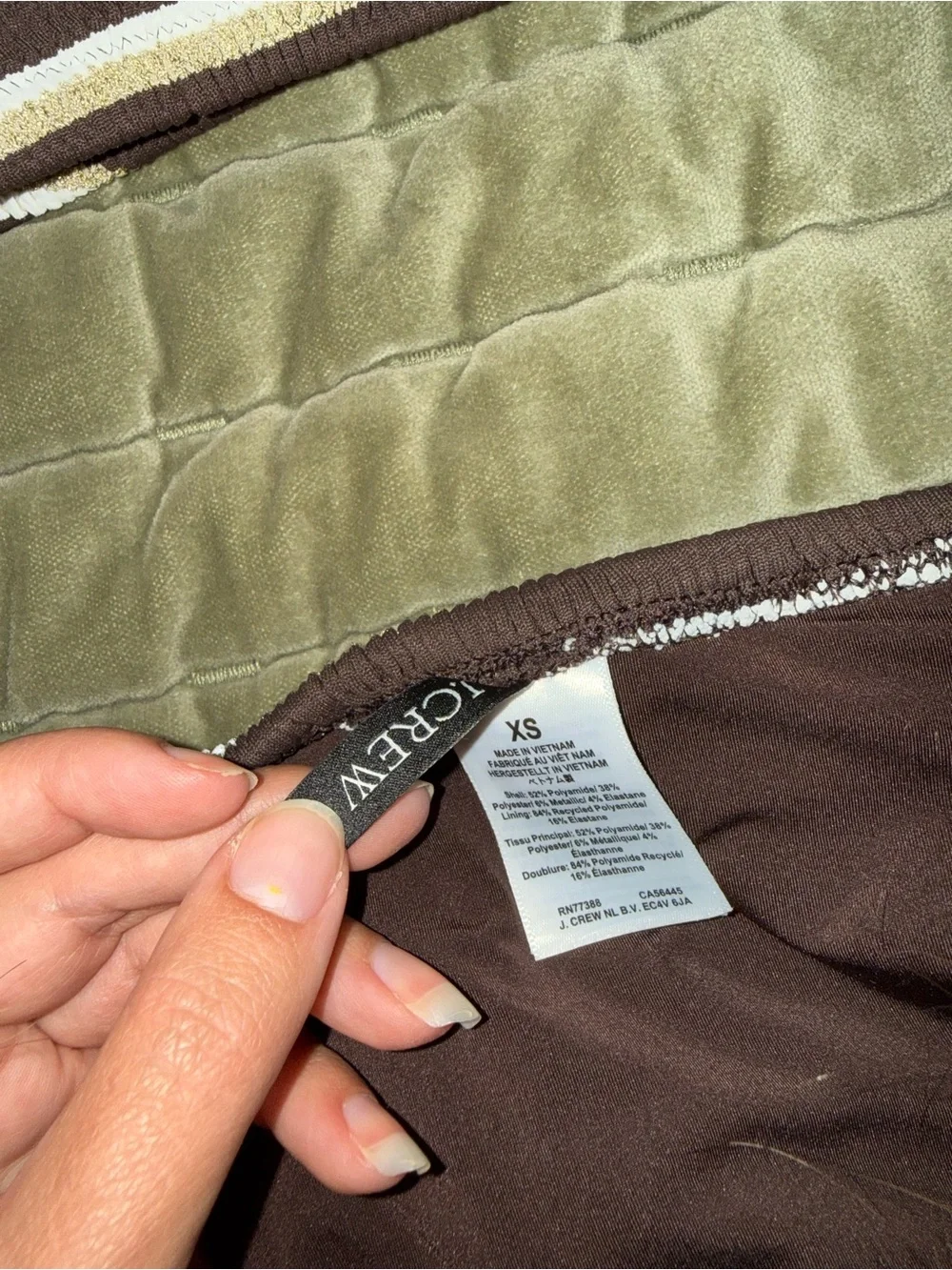 J. Crew Cream & Brown Striped Bikini Bottoms - Picture 4 of 7